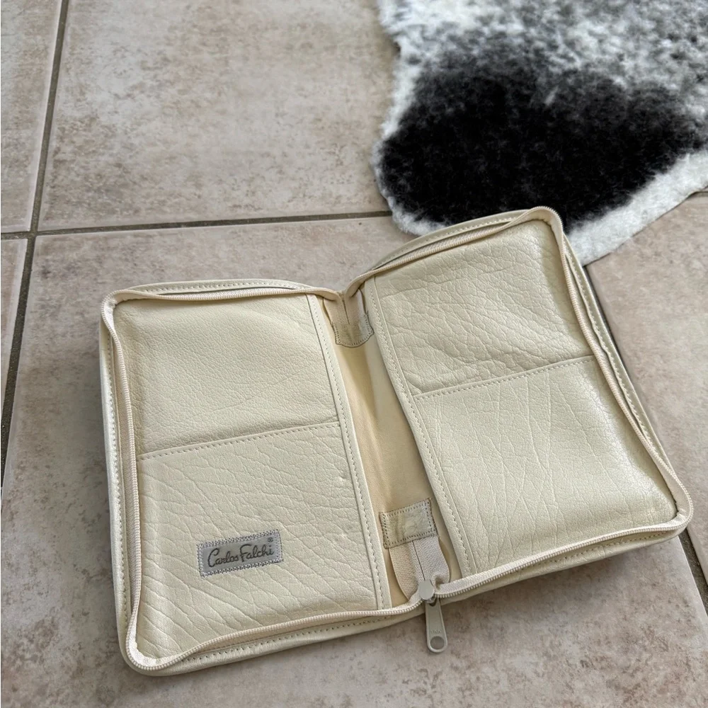 Cover for a Planner Carlos Falchi Textured Calfskin Patchwork